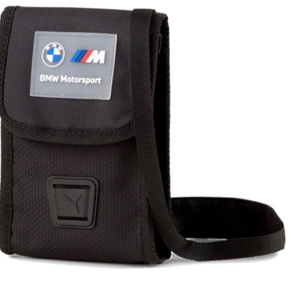 BMW MOTORSPORT PORTABLE BAG Crossbody Messenger BLACK NWT